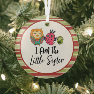 Ich bin die kleine Schwester drei Owls kleine Schw Ornament Aus Glas
