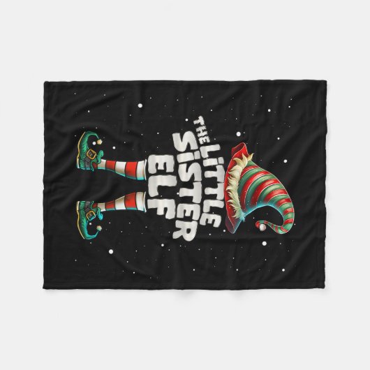 Ich bin die kleine Schwester Elf Familie Matching Fleecedecke (Vorderseite (Horizontal))