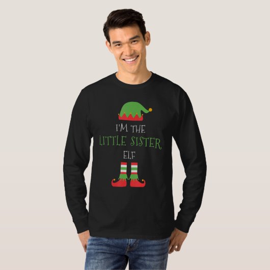 Ich bin die kleine Schwester Elf Weihnachtsfamilie T-Shirt (Vorne ganz)