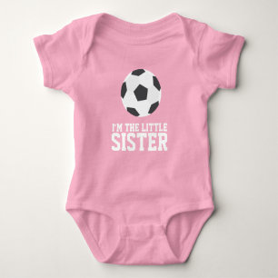 "Ich bin die kleine Schwester" Fußball Jersey Numm Baby Strampler