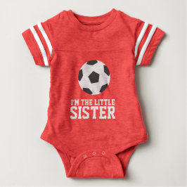 "Ich bin die kleine Schwester" Fußball Jersey Numm Baby Strampler