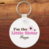 Ich bin die kleine Schwester Mod Blume Personalisi Schlüsselanhänger (Vorderseite)