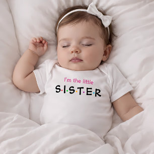 Ich bin die kleine Schwester moderne bunte Mädchen Baby Strampler