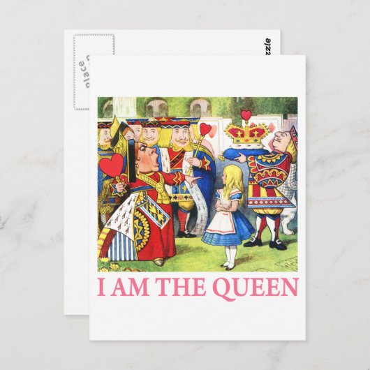 Ich bin die Königin Postkarte (Vorne/Hinten)