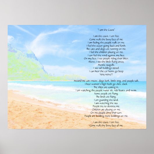 Ich bin die Küste Poster (Vorne)