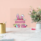 Ich bin die Lehrerin Bunny Ostertag Rabbit Acrylschild (Hochzeit)