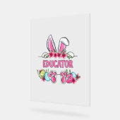 Ich bin die Lehrerin Bunny Ostertag Rabbit Acrylschild (Winkel)