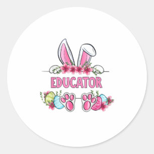 Ich bin die Lehrerin Bunny Ostertag Rabbit Runder Aufkleber
