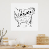 Ich bin die lustige Katze - minimale schwarz-weiß Poster (Küche)