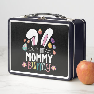 Ich bin die Mama Mom Hase Ostern Familie passend Metall Brotdose