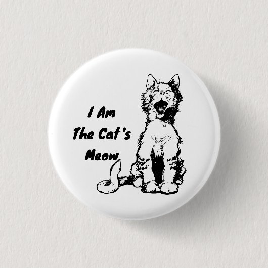 Ich bin die Meow Funny Cat der Katze Button (Vorderseite)