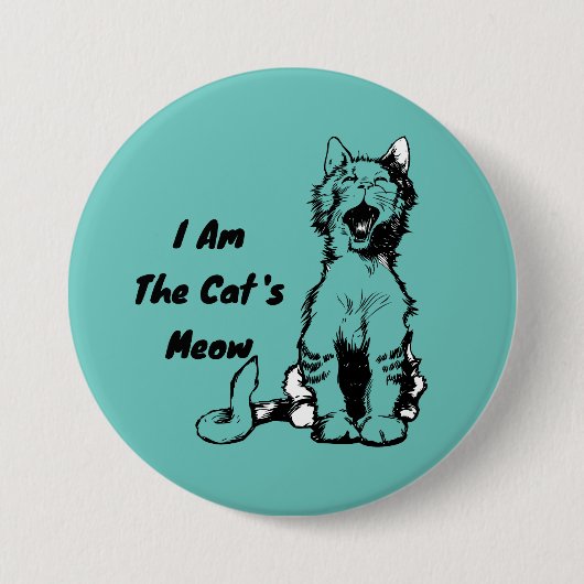 Ich bin die Meow Funny Cat der Katze Button (Vorderseite)