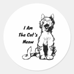 Ich bin die Meow Funny Cat der Katze Runder Aufkleber