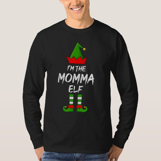 Ich bin die Momma Elf Matching Familie Elf Weihnac T-Shirt (Vorderseite)