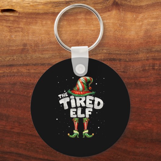 Ich bin die müde Elf Familie Matching Group Weihna Schlüsselanhänger (Vorderseite)