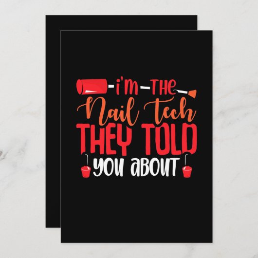 Ich bin die Nageltechnik Einladung (Vorne/Hinten)