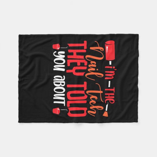 Ich bin die Nageltechnik Fleecedecke (Vorderseite (Horizontal))