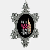 Ich bin die Nageltechnik Schneeflocken Zinn-Ornament (Links)
