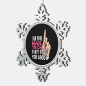 Ich bin die Nageltechnik Schneeflocken Zinn-Ornament (Rechts)