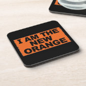 Ich bin die neue Orange Getränkeuntersetzer (Linke Seite)