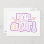 Ich bin die neue Tante - Pink-Schatten Postkarte (Vorne/Hinten)