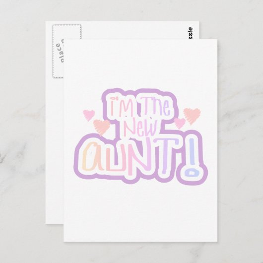 Ich bin die neue Tante - Pink-Schatten Postkarte (Vorne/Hinten)