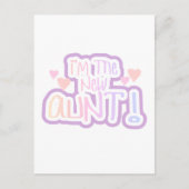 Ich bin die neue Tante - Pink-Schatten Postkarte (Vorderseite)