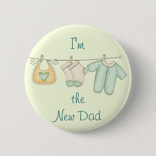 Ich bin die neue Vater-Baby-Mitteilung Button (Vorderseite)