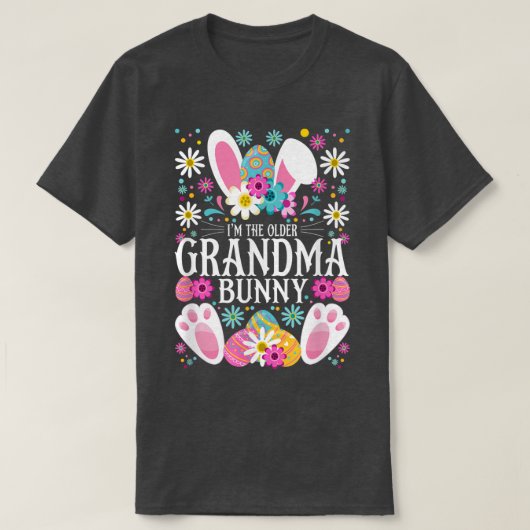 Ich bin die Oma-Bunny-Ostern-Party Eier und Daisie T-Shirt (Design vorne)