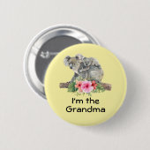 Ich bin die Oma Niedlich Koala Bears Watercolor Button (Vorne & Hinten)
