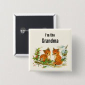 Ich bin die Oma Niedlichen Vintagen Füchse Button (Vorne & Hinten)