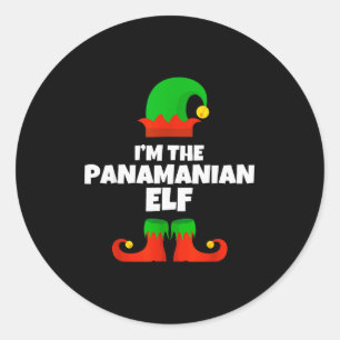 Ich bin die panamaische Elf-Familie-Pyjama-Weihnac Runder Aufkleber