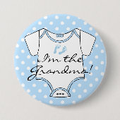 Ich bin die personalisierten Großmutter-blaues Button (Vorderseite)