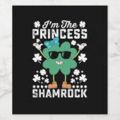 Ich bin die Prinzessin Kleeblatt St Patrick's Day Weinetikett (Einzelnes Label)