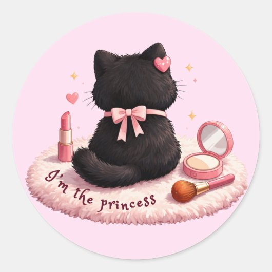 Ich bin die Prinzessin Runder Aufkleber (Vorderseite)
