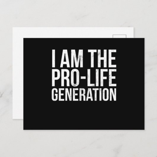 Ich bin die Pro Life Generation Print Pro Life Stu Postkarte (Vorne/Hinten)