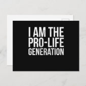 Ich bin die Pro Life Generation Print Pro Life Stu Postkarte (Vorne/Hinten)