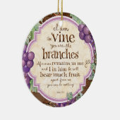 Ich bin die Rebe-Schrifts-Verzierung Keramikornament (Rechts)