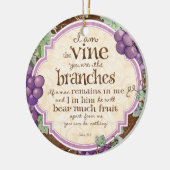 Ich bin die Rebe-Schrifts-Verzierung Keramikornament (Links)