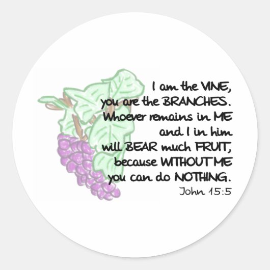 Ich bin die Rebsorte, du bist die Äste Stickers (Vorderseite)