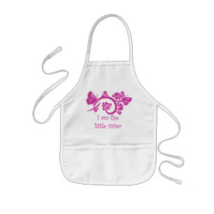 Ich bin die Rosa-Schürze der kleinen Schwester Kinderschürze