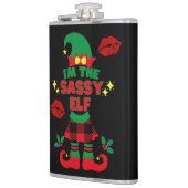 Ich bin die Sassy Elf Funny Weihnachten Flachmann (Links)
