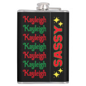 Ich bin die Sassy Elf Funny Weihnachten Flachmann (Rückseite)