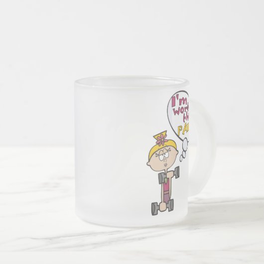 Ich bin die schmerzhafte Fitness wert Mattglastasse (VorderseiteRechts)