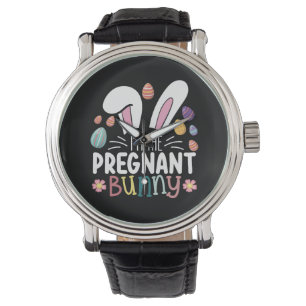 Ich bin die schwangere Kaninchen-Mama Ostern Famil Armbanduhr