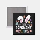 Ich bin die schwangere, sonnige Mama Osterfamilie, Magnet (Vorderseite/Rückseite)