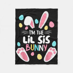 Ich bin die Schwester Bunny Lil Sis Matching Famil Fleecedecke