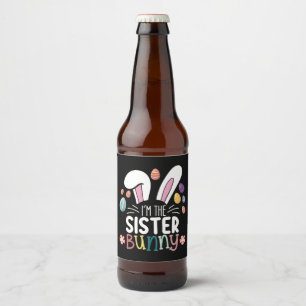 Ich bin die Schwester Bunny Osterfamilie, die pass Bierflaschenetikett