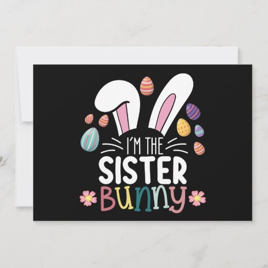 Ich bin die Schwester Bunny Osterfamilie, die pass Einladung (Vorderseite)
