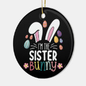 Ich bin die Schwester Bunny Osterfamilie, die pass Keramik Ornament (Links)